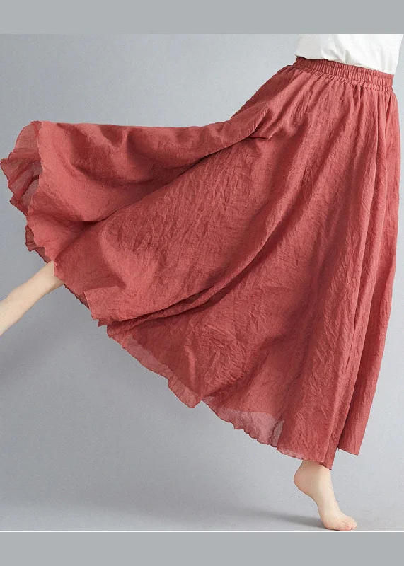 Style Rust Elastic Waist Exra Large Hem Cotton Linen A Line Skirts Summer boho skirt vibe Style Rust Elastic Waist Exra Large Hem Cotton Linen A Line Skirts Summer boho skirt vibe