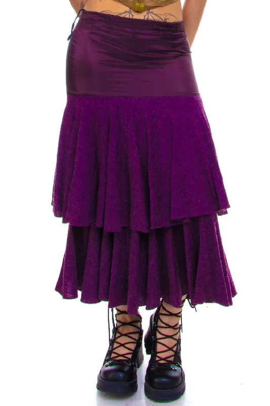 Vintage 80's Lorrie Layered Purple Skirt - S/M lightweight skirt design