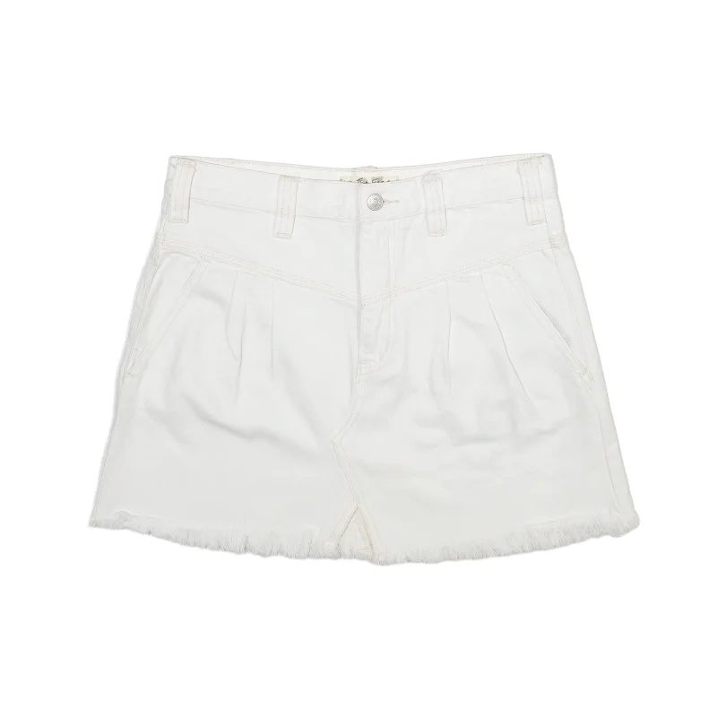 WE THE FREE Short Mini Skirt White Womens M button skirt front
